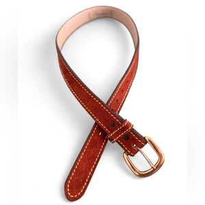 Chambers Suede Belt in Rust, Gold Buckle, size 26, western, Cottagecore